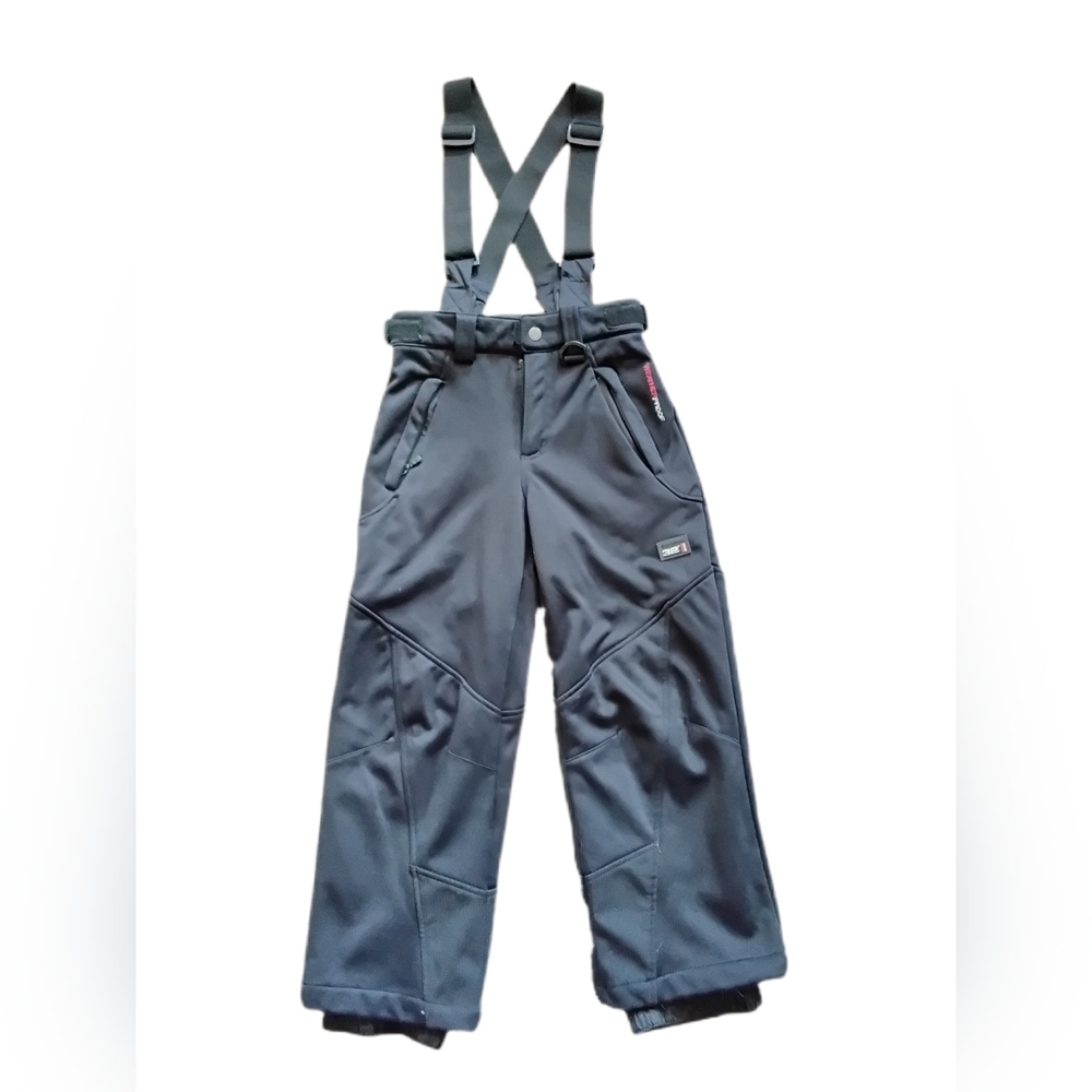 Weatherproof 32 Degrees Snow Ski Pant Bibs Kids Size XS‎ 5/6 Black Insulated Zip